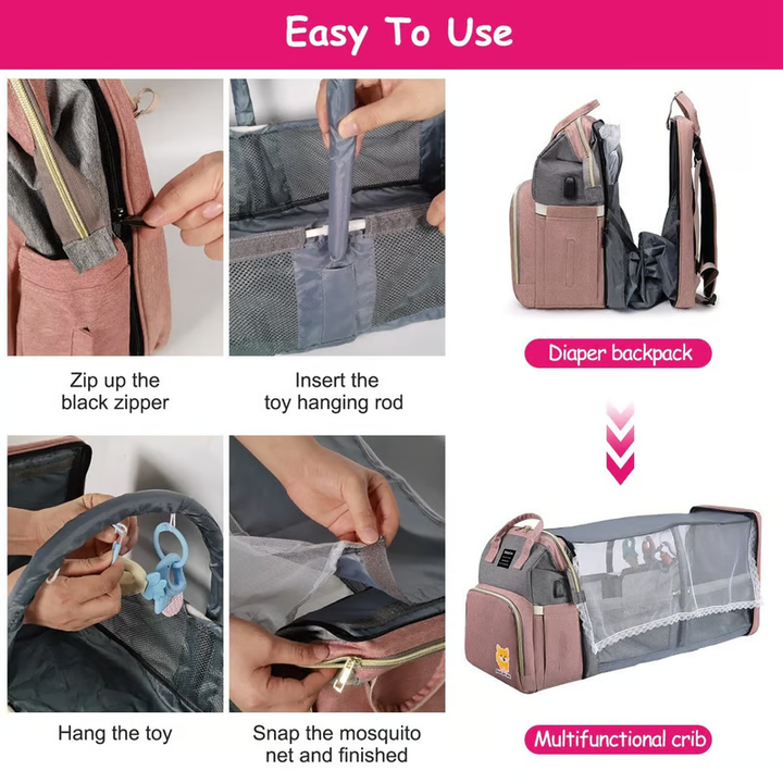 Multi-functional Portable Crib Mum Bag