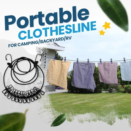 🔥2024 NEW YEAR SALE - Portable Clothesline for Camping/Backyard/RV