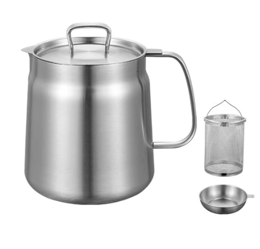 2-in-1 304 Stainless Steel Multifunctional Oil Strainer Pot