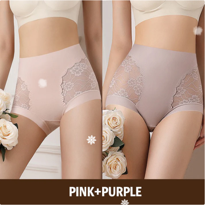 Women’s High-Waist Lace Seamless Stretch Silky Underwear