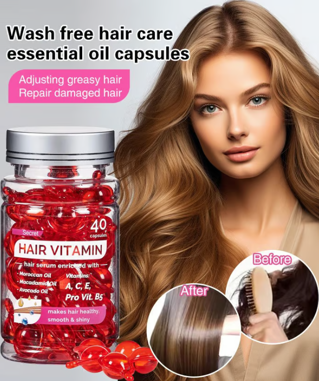 Wash free hair care essential oil capsules