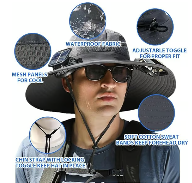 🏆 50K+ SOLD! ⚡2025 New Ultralight Solar Fan Sun Hat – Lighter Than a Baseball!⚾(Only 11oz)