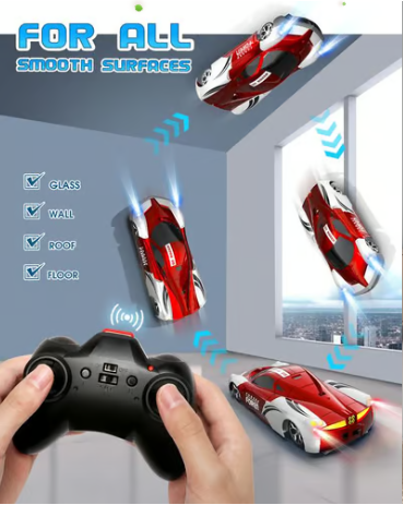 Wall climbing car, electric remote control toy racing car