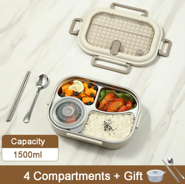 Microwaveable Stainless Steel Insulated Bento Box