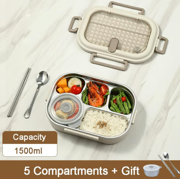 Microwaveable Stainless Steel Insulated Bento Box