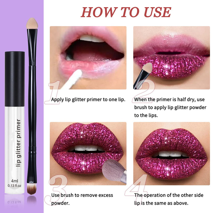 MAEPEOR Glitter Lips Smudgeproof and Longlasting Glitter Lip Kit