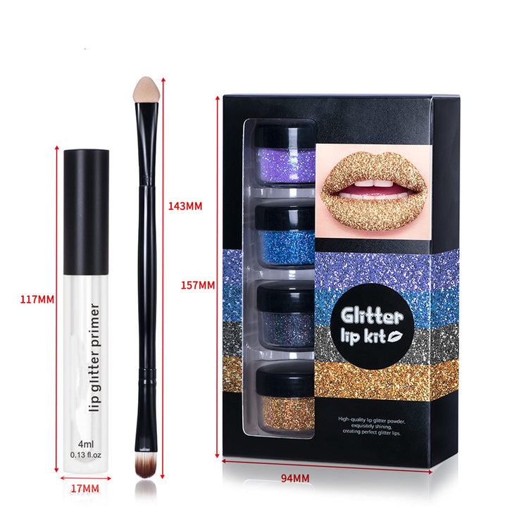 MAEPEOR Glitter Lips Smudgeproof and Longlasting Glitter Lip Kit