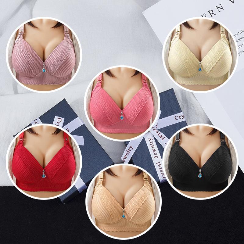 2024 Women Back Buckle Cotton Bras Wire Free Plus Size  Shoulder Straps Brasieres Comfort