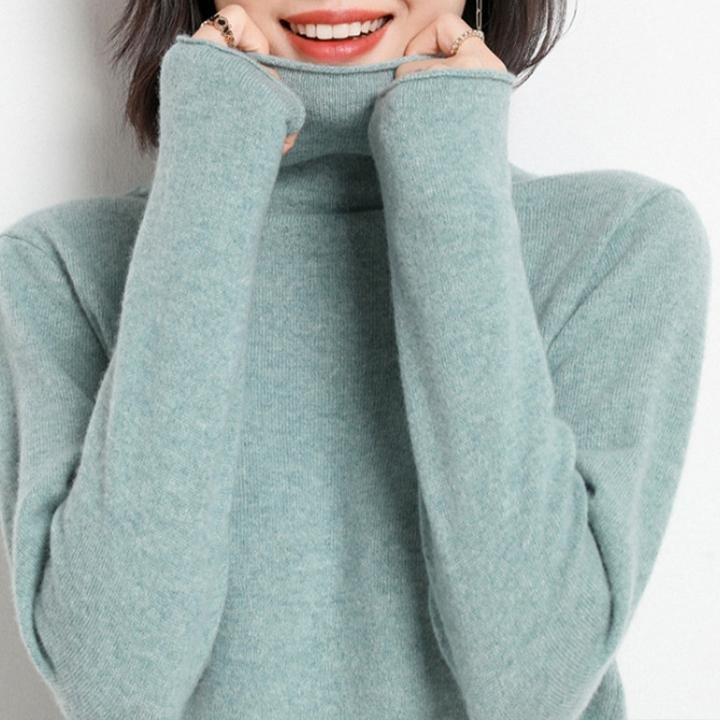 Women s slim fit cashmere blend sweater pullover turtleneck sweater