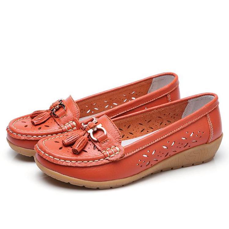 WOMENS HOLLOW SOFT LEATHER BREATHABLE MOCCASINS SANDALS 2022