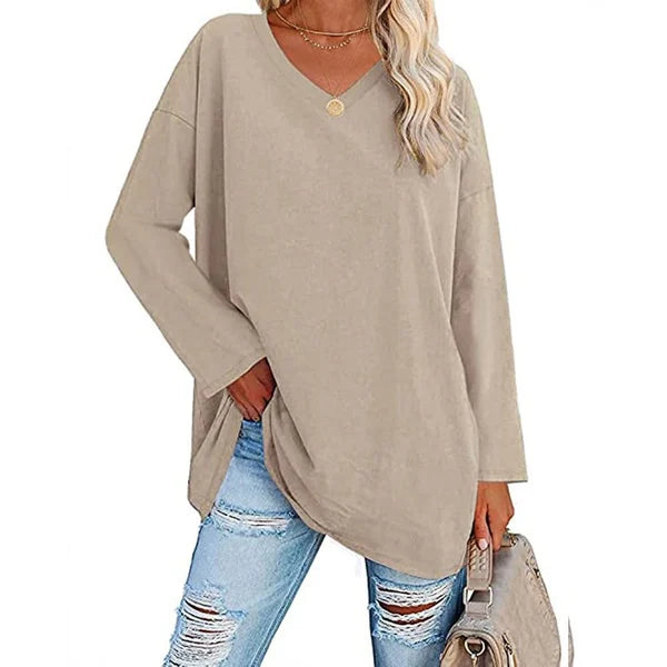 🔥Last Day Promotion-70% OFF💋Womens loose long sleeve fashion V-neck knit top