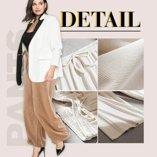 Womens Ice Silk Wide Leg Pants