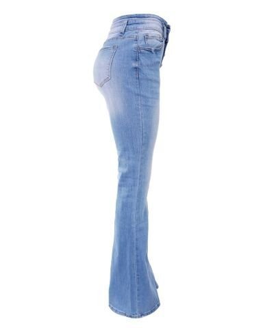 90S VINTAGE BUTTON FLY HIGH WAIST FLARE LEG JEANS