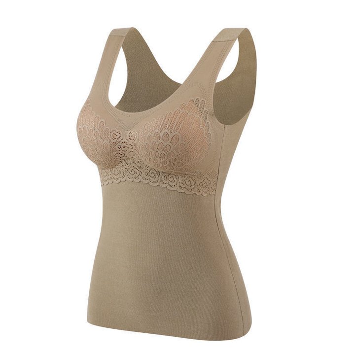 Thermal Fleece Cami Top With Built In Bra