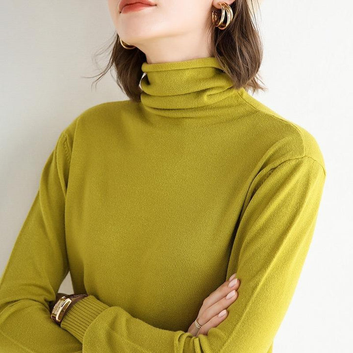 Women s slim fit cashmere blend sweater pullover turtleneck sweater
