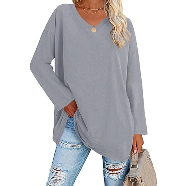 🔥Last Day Promotion-70% OFF💋Womens loose long sleeve fashion V-neck knit top