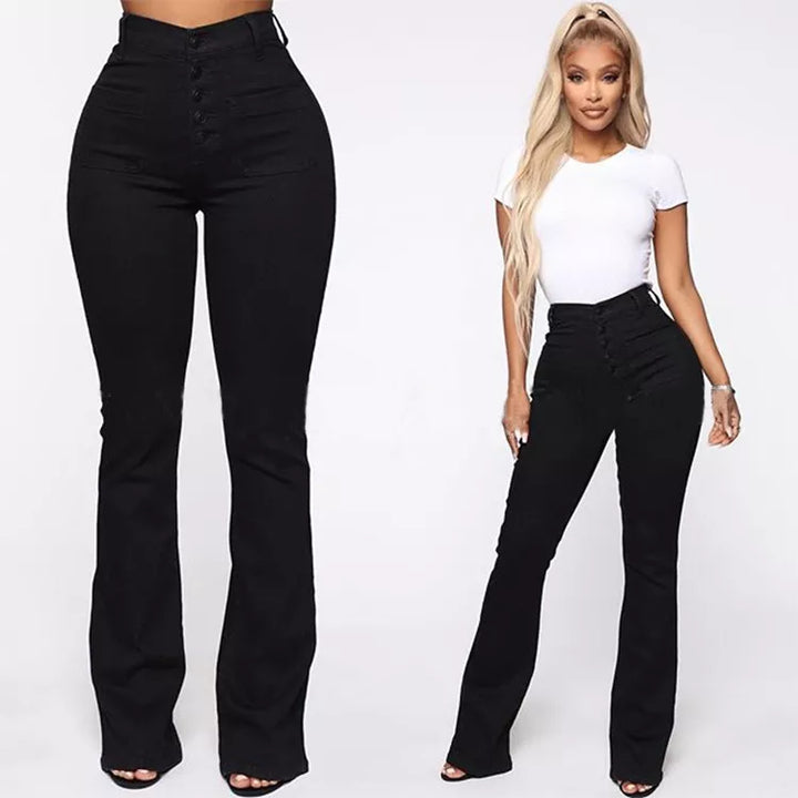 49% OFF🔥BUTTON FLY BOOTY SHAPING HIGH WAIST FLARE JEANS🔥