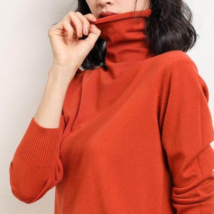 Women s slim fit cashmere blend sweater pullover turtleneck sweater