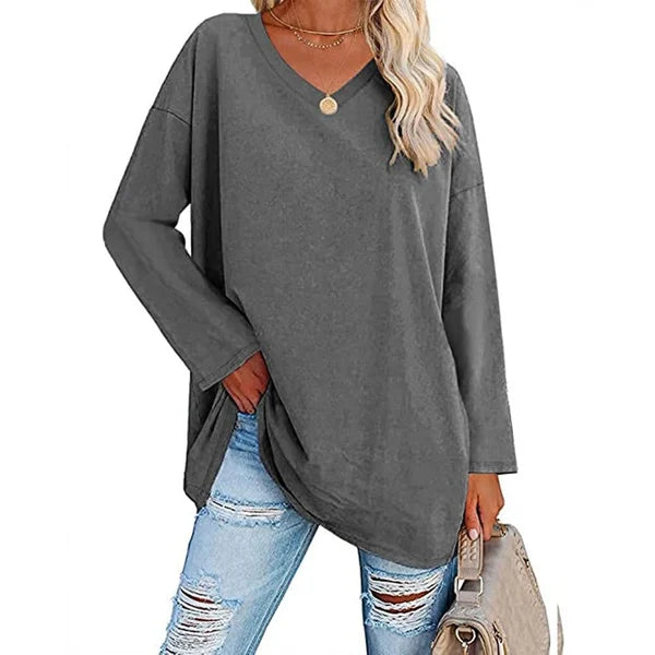 🔥Last Day Promotion-70% OFF💋Womens loose long sleeve fashion V-neck knit top