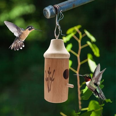 Wooden Hummingbird House