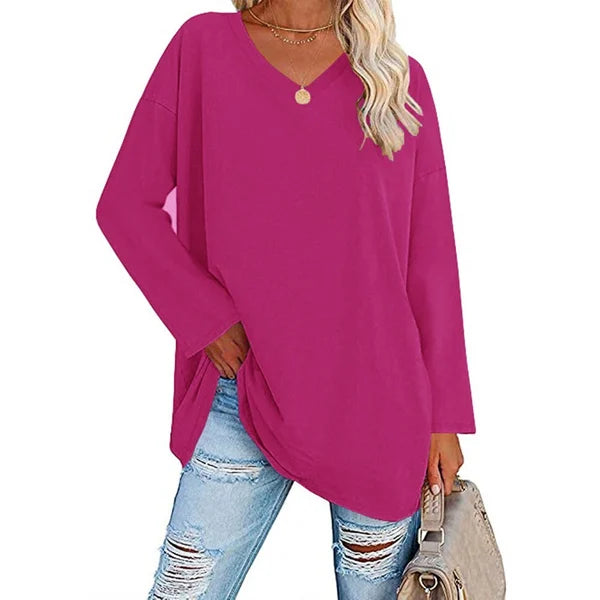 🔥Last Day Promotion-70% OFF💋Womens loose long sleeve fashion V-neck knit top