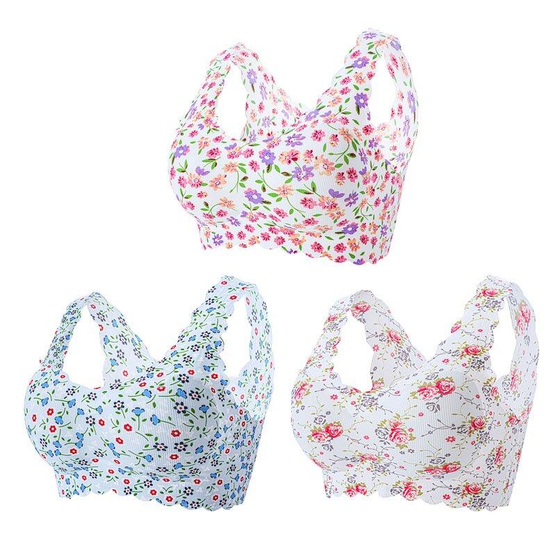 New Elegant IceSilk Floral Bra