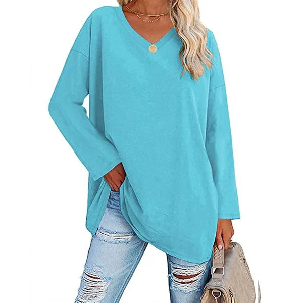 🔥Last Day Promotion-70% OFF💋Womens loose long sleeve fashion V-neck knit top