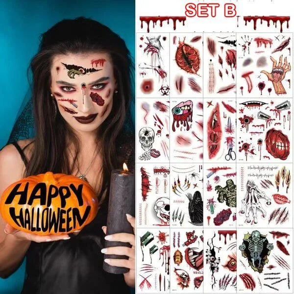 🎃HALLOWEEN PRE SALE - 49% OFF🎃Halloween prank makeup temporary tattoo