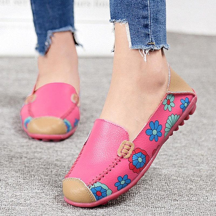 WOMENS COMFORTABLE LEATHER CASUAL WALKING LOAFERS 2022