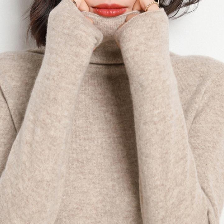 Women s slim fit cashmere blend sweater pullover turtleneck sweater