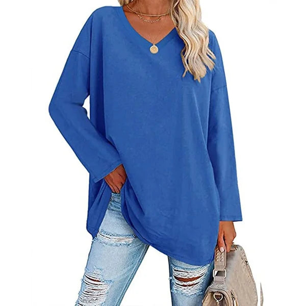 🔥Last Day Promotion-70% OFF💋Womens loose long sleeve fashion V-neck knit top