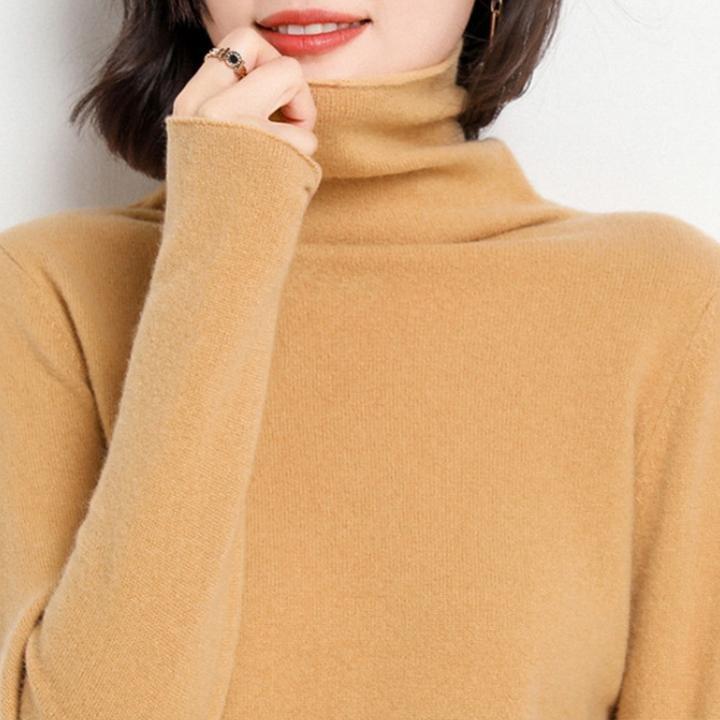 Women s slim fit cashmere blend sweater pullover turtleneck sweater