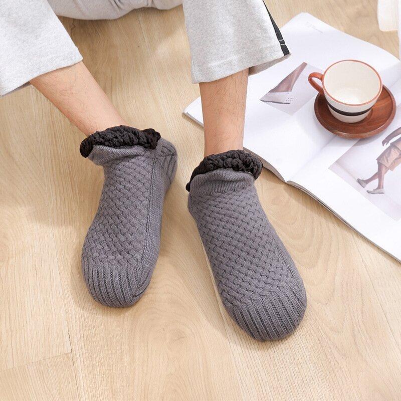 New Woven And Velvet Indoor Socks Slippers