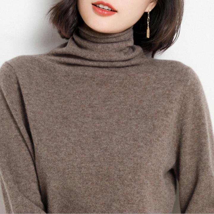 Women s slim fit cashmere blend sweater pullover turtleneck sweater