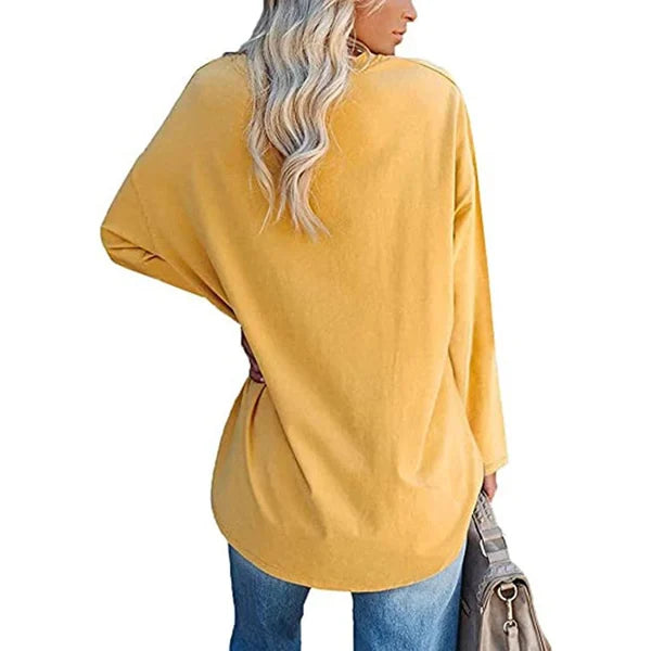 🔥Last Day Promotion-70% OFF💋Womens loose long sleeve fashion V-neck knit top