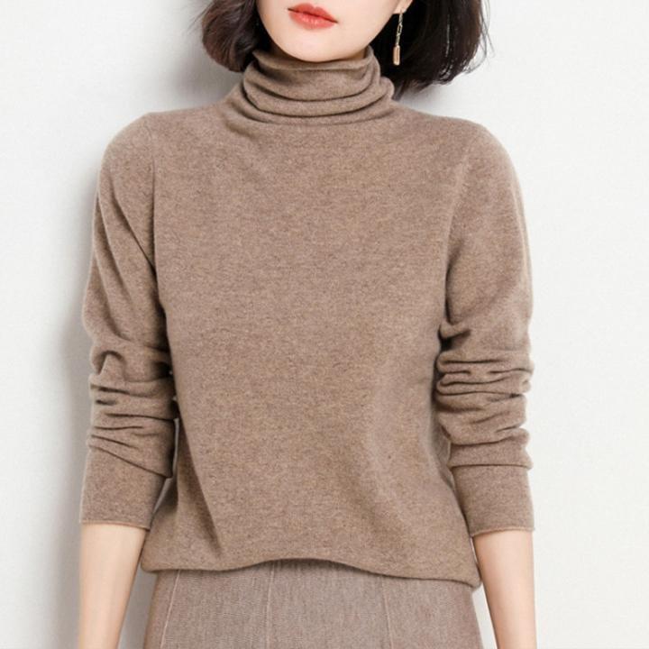 Women s slim fit cashmere blend sweater pullover turtleneck sweater