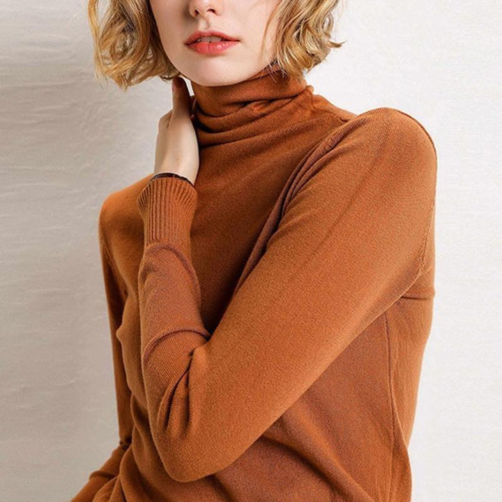 Women s slim fit cashmere blend sweater pullover turtleneck sweater