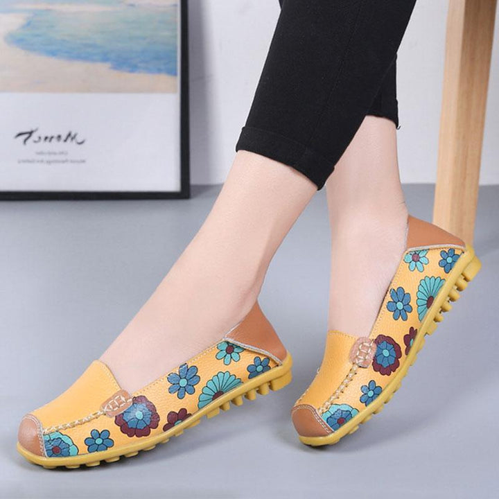 WOMENS COMFORTABLE LEATHER CASUAL WALKING LOAFERS 2022