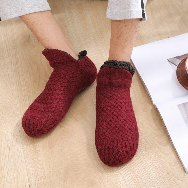 New Woven And Velvet Indoor Socks Slippers