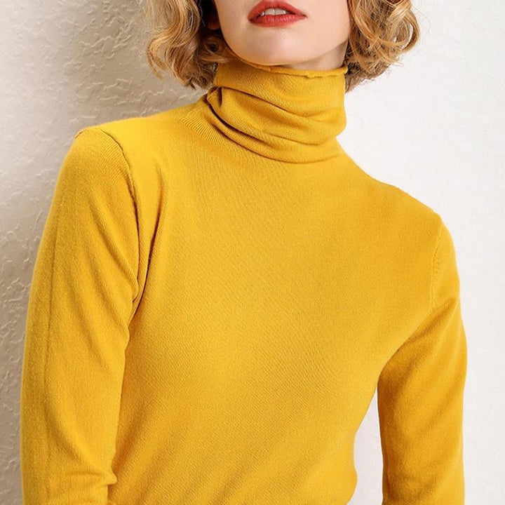 Women s slim fit cashmere blend sweater pullover turtleneck sweater