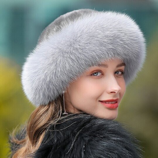 Braided real hair warm thick basin hat