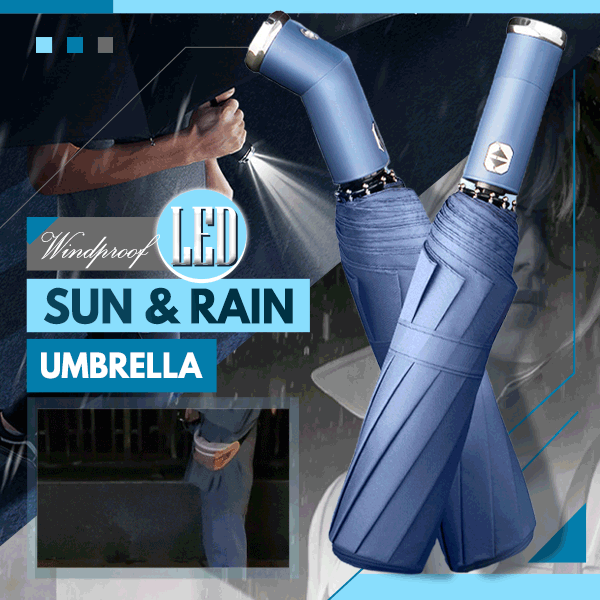 Windproof LED Sun Rain Umbrella