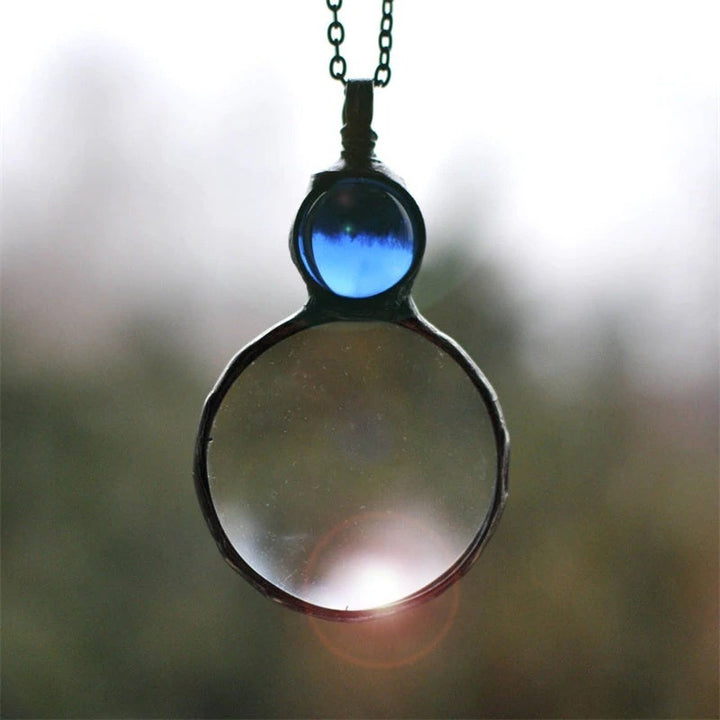 Large Magnifying Glass Pendant Necklace Gift