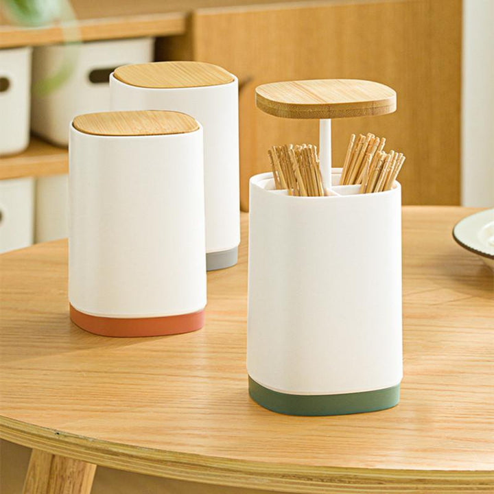 Automatic Pop Up Press Wooden eco friendly toothpick box