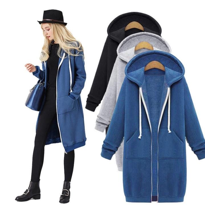 2024 Fall Winter Women s Long Hooded Sweatshirt