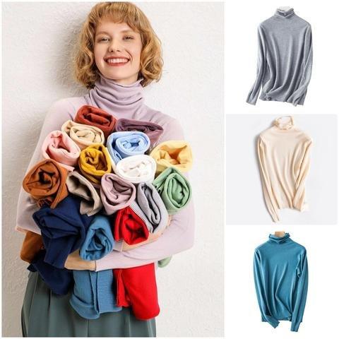 Women s slim fit cashmere blend sweater pullover turtleneck sweater