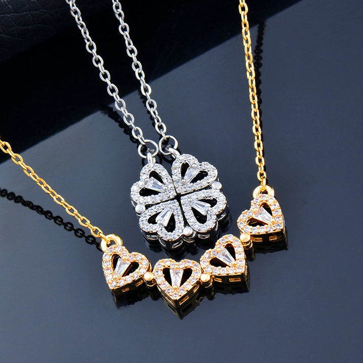 🍀BUY 1 GET 1 FREE❤️ - Lucky Heart and Four Leaf Clover Convertible Pendant Necklace