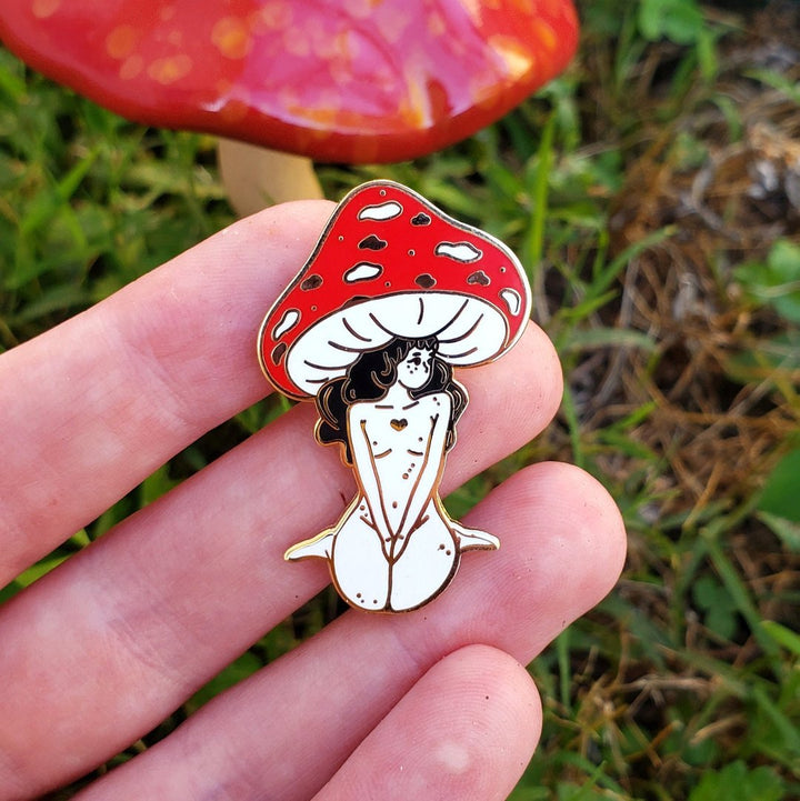 Mushroom Girl Hard Enamel Pin