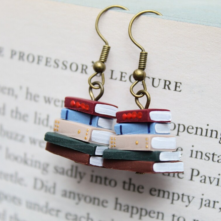Stack of Books Earrings