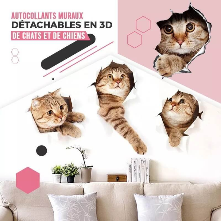 Cats 3D Detachable Wall Stickers